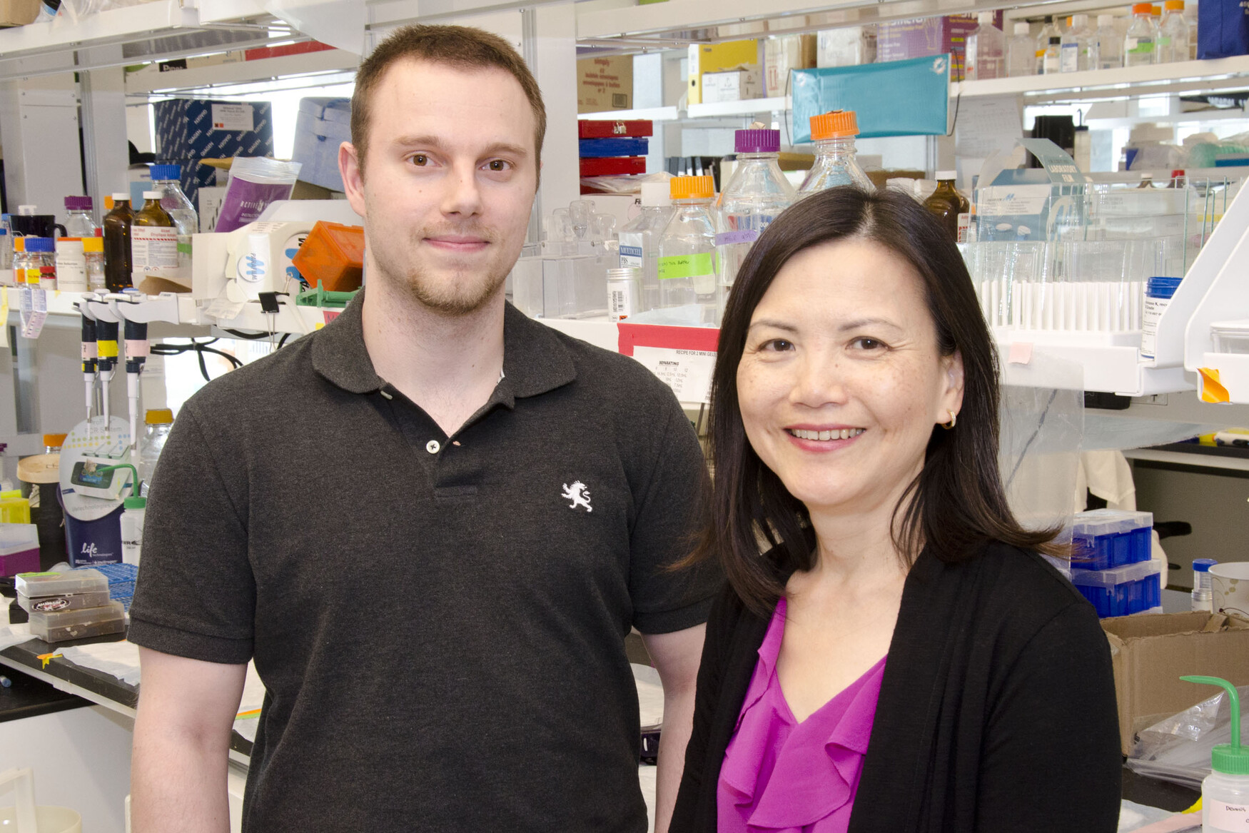 PhD candidate Jonathon Torchia and Professor Annie Huang